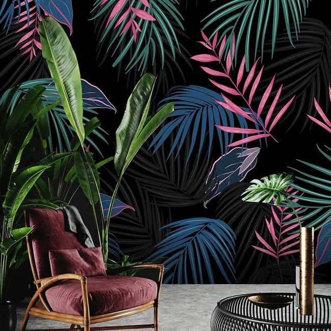 Large Tropical Leaves Artistic Mural Wallcovering #40 | Modern Home Wallpaper Decor 3D | Choose from 7 Materials | 9+ Sizes