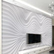 Stereoscopic Embossed Curve Stripe Mural Wallcovering #20 | 3D Home Wall Decor |  9+ Sizes | 7 Materials