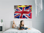 Wall Art UNITED KINGDOM UK Flag  Canvas Print Painting GW Original Giclee Love Nice Beauty Fun Design Fit Hot House Home Office Gift Ready Hang