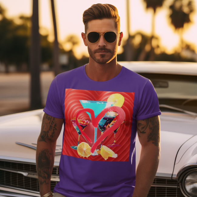 T-Shirt LOVE MARTINI Fun Beauty Art Lover Drink Design Shirt Jersey Short Sleeve Style Tee Fit for Gift Her Him Mother Father Happy People