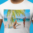 T-Shirt BEACH SURFING Unisex Fun Beauty Art Ocean Water Sun Sand Design Jersey Short Sleeve Style Tee Fit Hot Red Heart for Work Party Gift Happy Mother Girlfriend