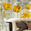 Yellow Flowers Artistic Mural Wallcovering #47 | 3D Home Wall Decor | B & W | 9+ Sizes | 7 Materials